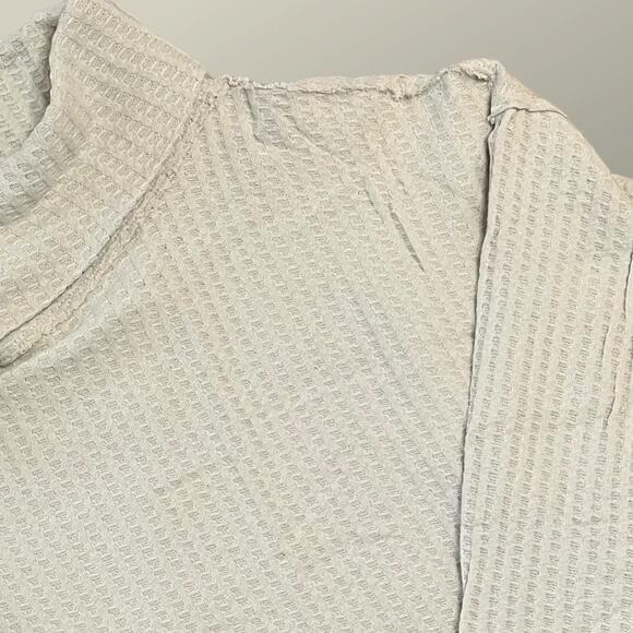 FREE PEOPLE NEW JUICY LONG SLEEVE WAFFLE KNIT OVERSIDED THERMAL STONE COLD SMALL - Picture 7 of 14